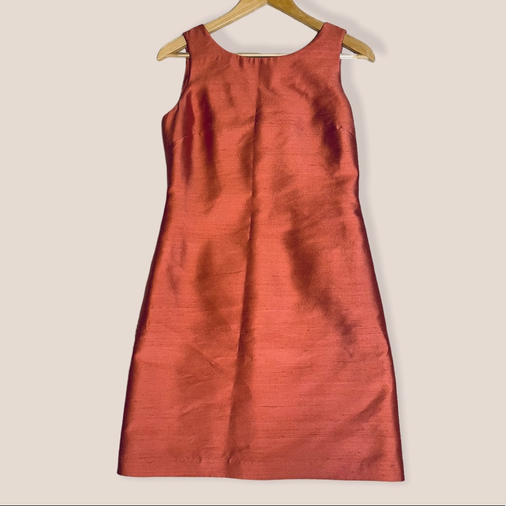 Talbots Coral Silk/Wool Sleeveless Sheath Dress Size 6P